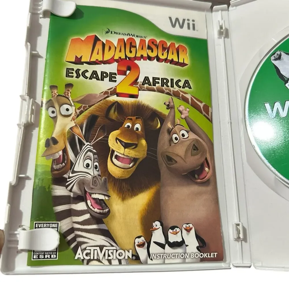 Madagascar Escape 2 Africa Nintendo Wii Game 2008 Complete w/ Manual Untested